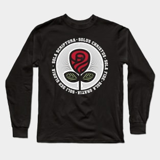 Rose Luther. Five Solas of the Reformation. Long Sleeve T-Shirt